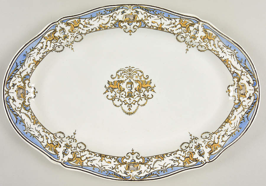 Dionysos 14" Oval Serving Platter by Faiencerie De Gien-1
