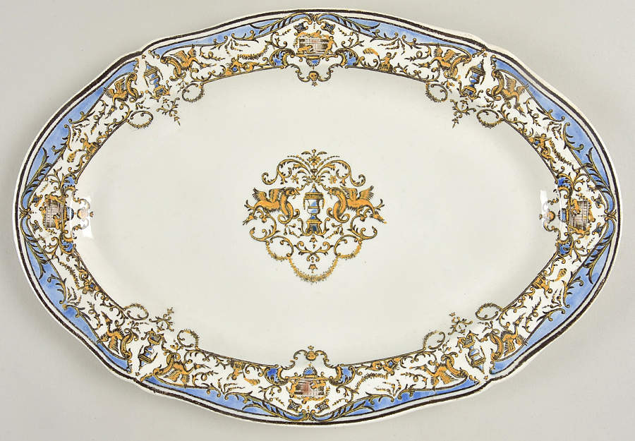Dionysos 12" Oval Serving Platter by Faiencerie De Gien-1