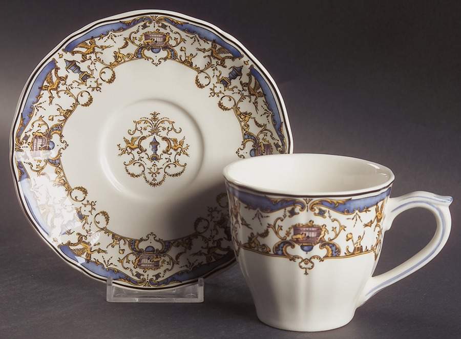 Dionysos Flat Cup & Saucer Set by Faiencerie De Gien-1