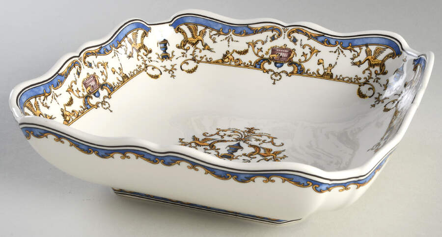Dionysos 9" Square Vegetable Bowl by Faiencerie De Gien-1