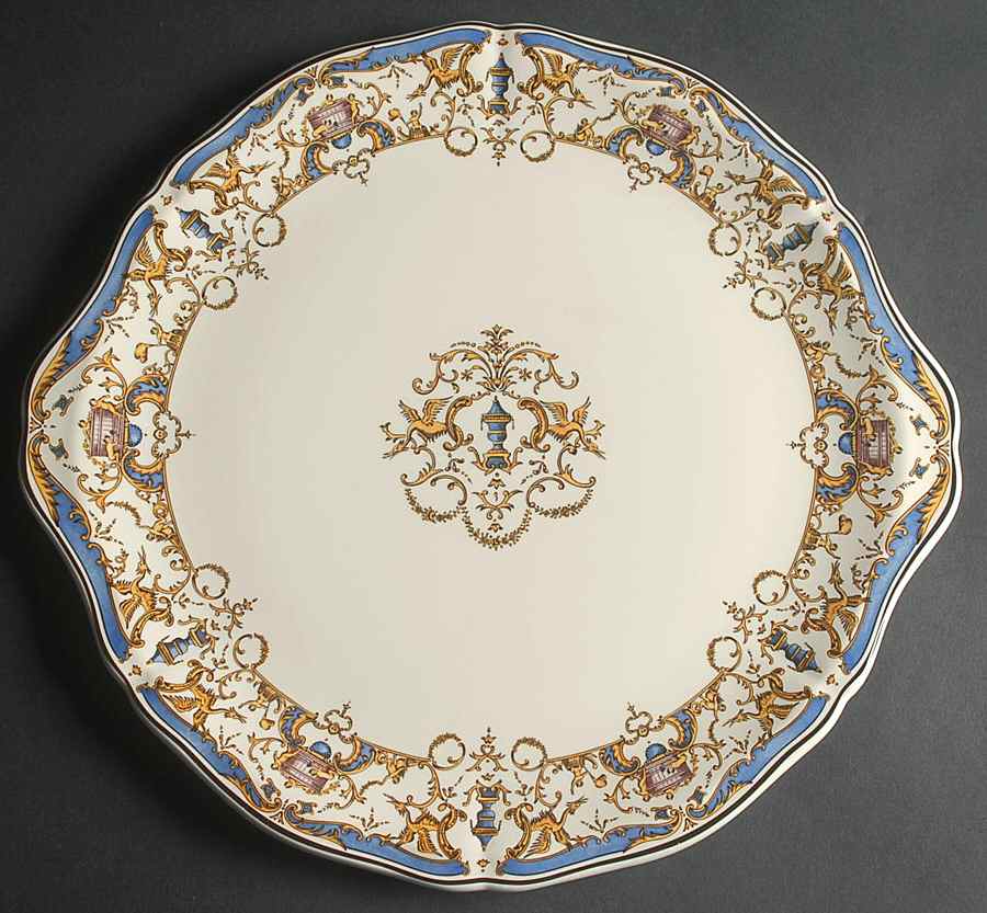 Dionysos Handled Cake Plate by Faiencerie De Gien-1
