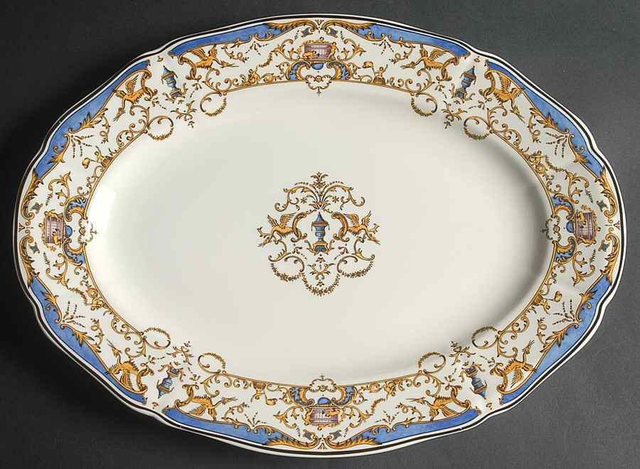 Dionysos 15" Oval Serving Platter by Faiencerie De Gien-1