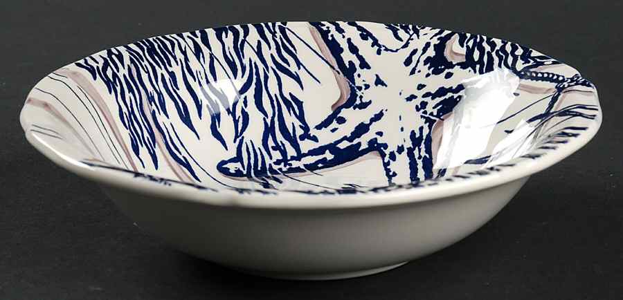 Ocean Blue (Bleu) Coupe Cereal Bowl by Faiencerie De Gien-1