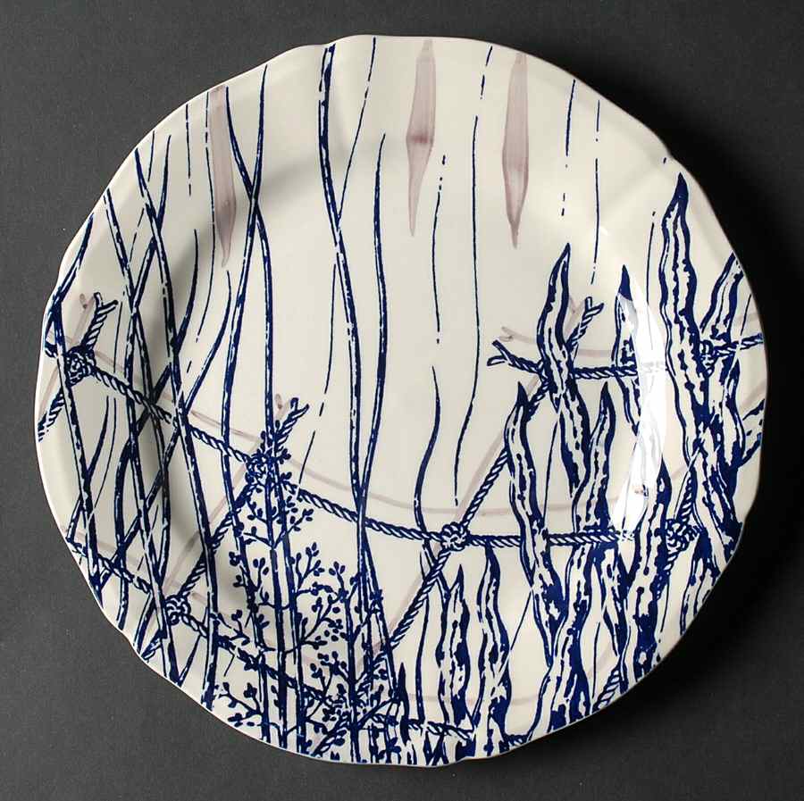Ocean Blue (Bleu) Salad/Dessert Plate by Faiencerie De Gien-1