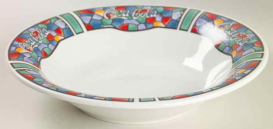 Coca Cola Stained Glass Soup/Cereal Bowl by Gibson Designs-1