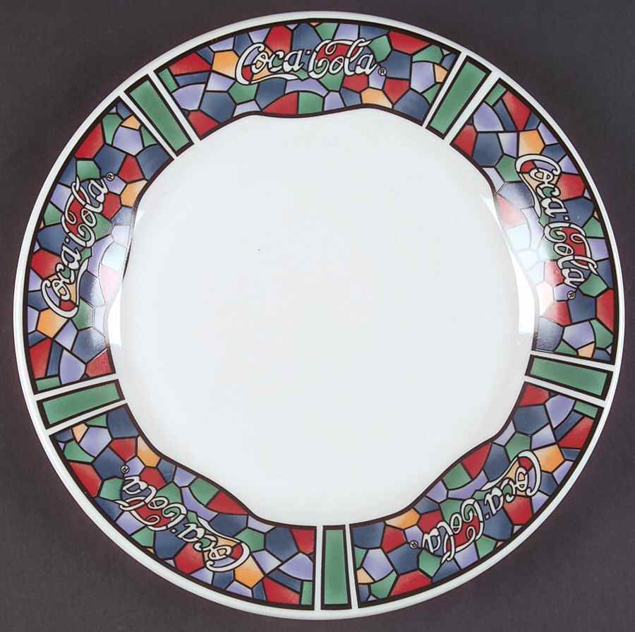 Coca Cola Stained Glass Dinner Plate by Gibson Designs-1
