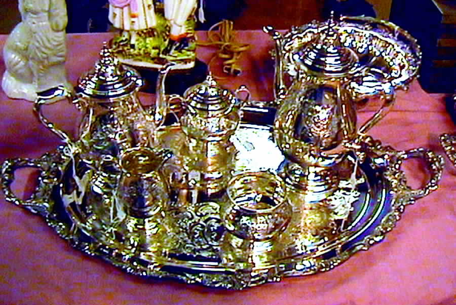 751-Engraved (Sterling, Hollowware) 5 Piece Tea Set (SCP, STP, SCR, SSU, WTL) by Gorham Silver-1
