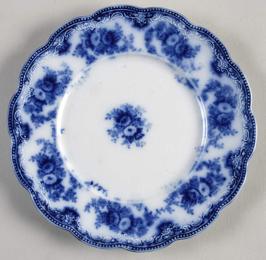 Florida (Flow Blue, No Trim) Bread & Butter Plate by Grindley-1