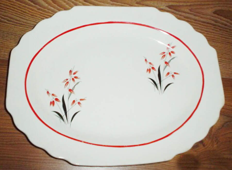 1534 13" Oval Serving Platter by WS George-1