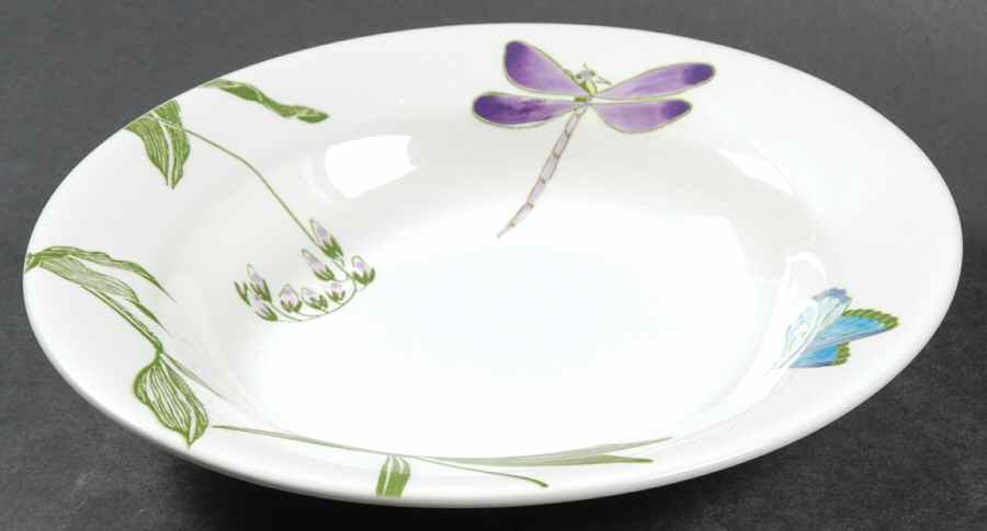 Libellules Rim Soup Bowl by Faiencerie De Gien-1
