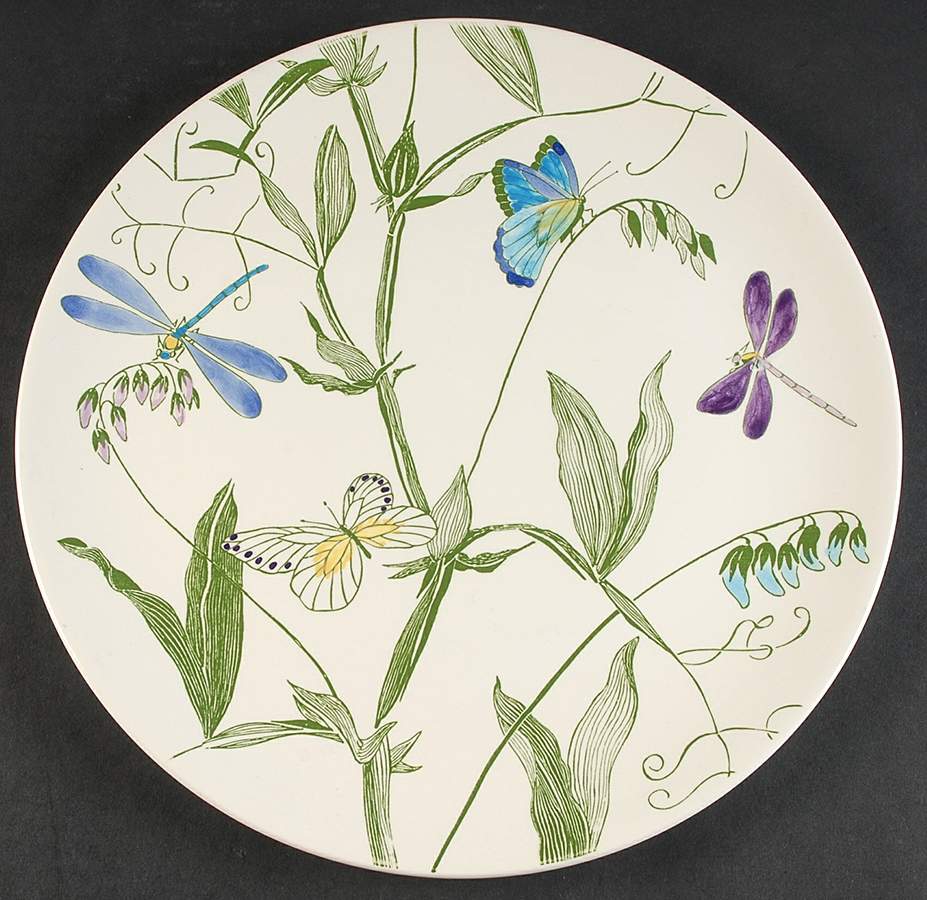 Libellules Cake Plate by Faiencerie De Gien-1