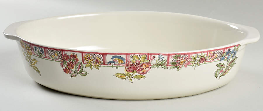 Jardin Imaginaire Large Oval Baker by Faiencerie De Gien-1