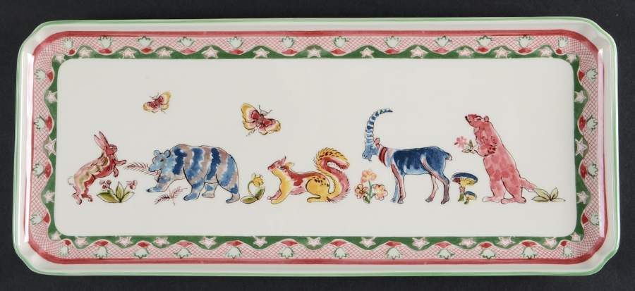Jardin Imaginaire 13" Oblong Tray by Faiencerie De Gien-1