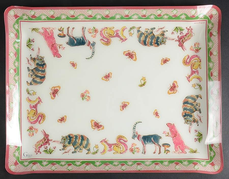 Jardin Imaginaire 18" Acrylic Rectangular Tray by Faiencerie De Gien-1
