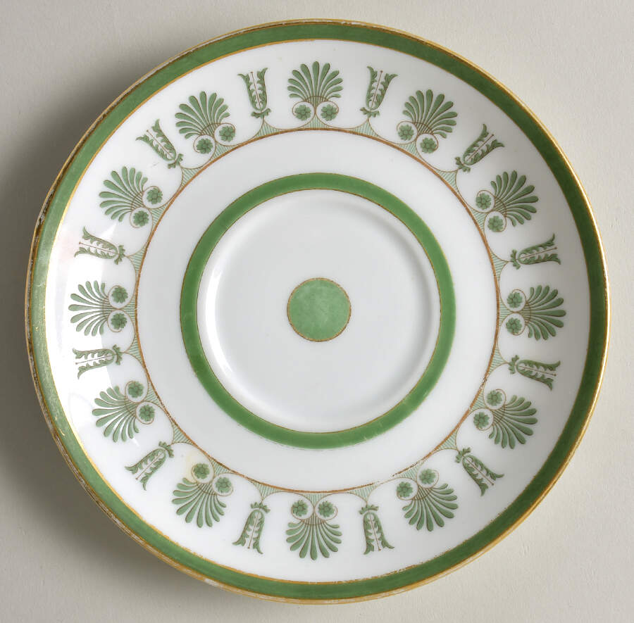 Ercolano Green (Restaurant Ware) Saucer for Breakfast Cup by Ginori 1735-1