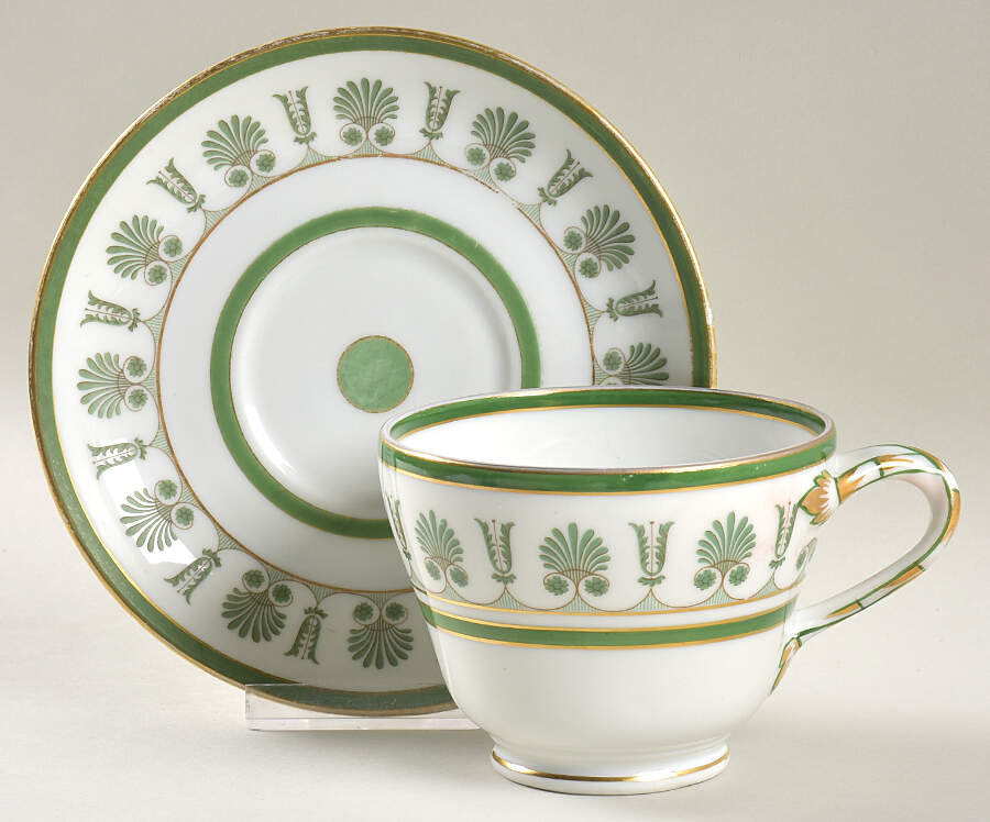 Ercolano Green (Restaurant Ware) Breakfast Cup & Saucer Set by Ginori 1735-1