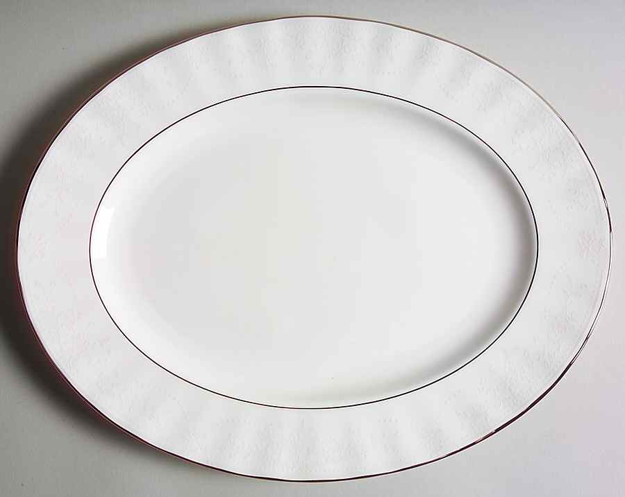 Arbor White 14" Oval Serving Platter by Gorham-1