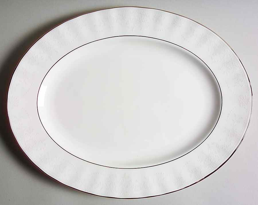 Arbor White 14" Oval Serving Platter by Gorham-1