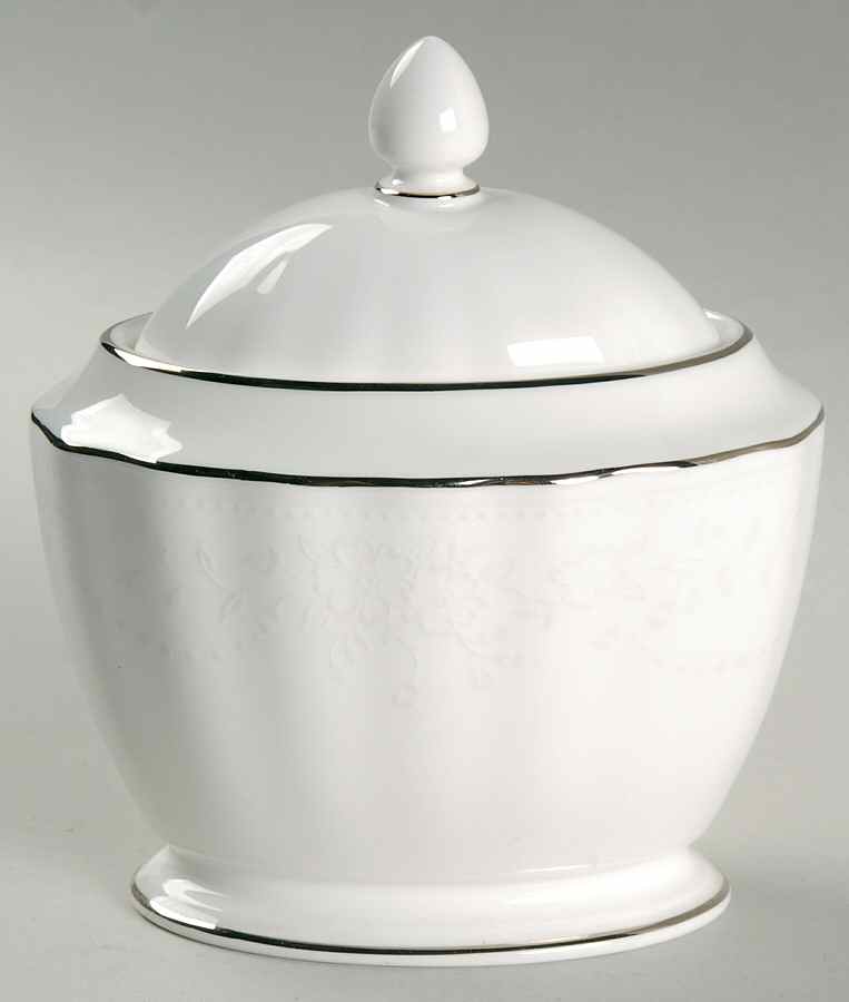 Arbor White Sugar Bowl & Lid by Gorham-1