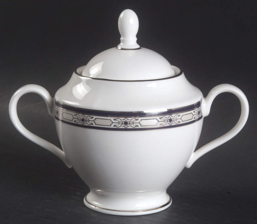 Newport Palace (Fine China, Made in USA) Sugar Bowl & Lid by Gorham-1