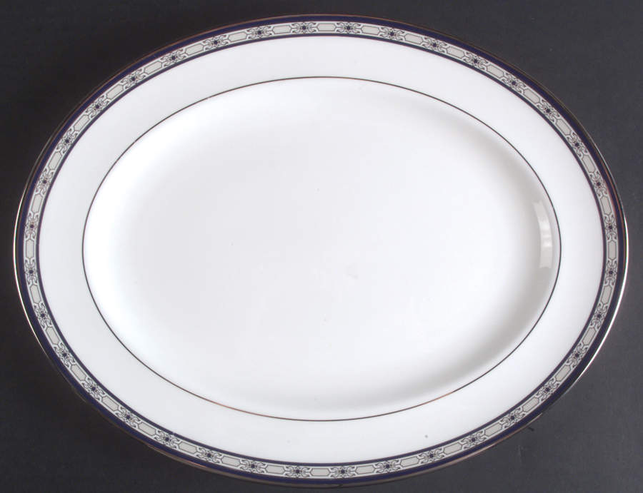 Newport Palace (Fine China, Made in USA) 14" Oval Serving Platter by Gorham-1