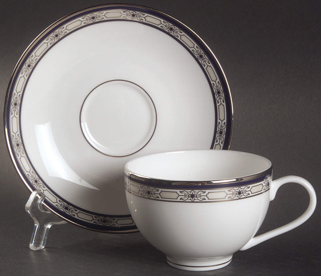 Newport Palace (Fine China, Made in USA) Footed Cup & Saucer Set by Gorham-1