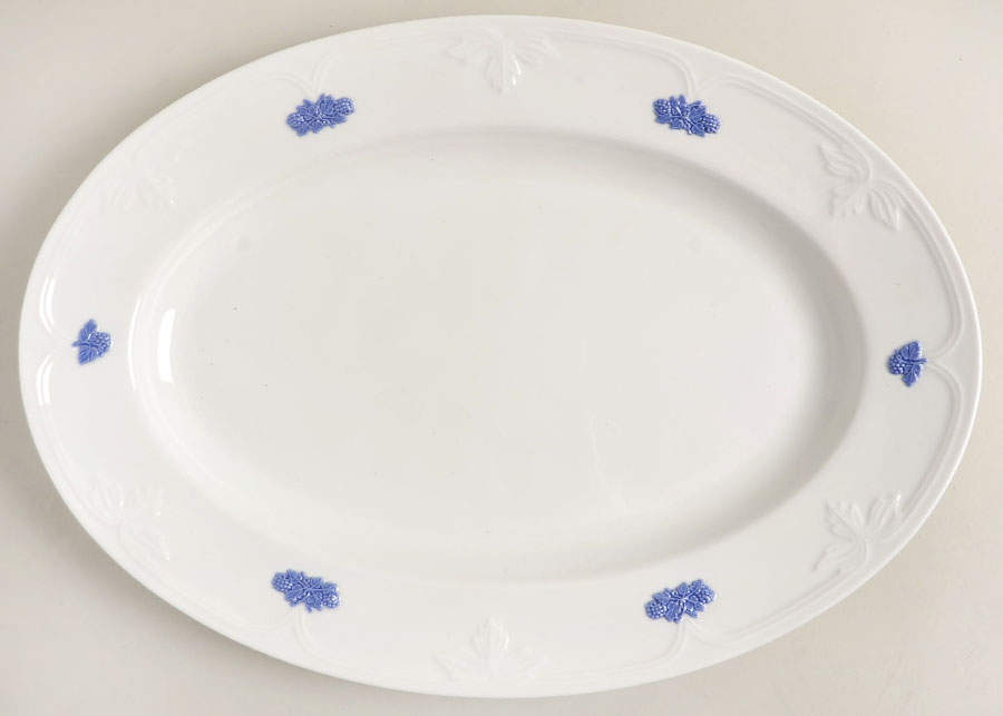 Bla Blom (Name In Banner) 13" Oval Serving Platter by Gustavsberg-1