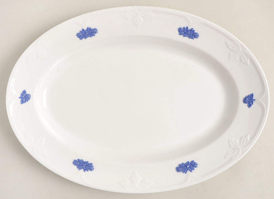 Bla Blom (Name In Banner) 11" Oval Serving Platter by Gustavsberg-1
