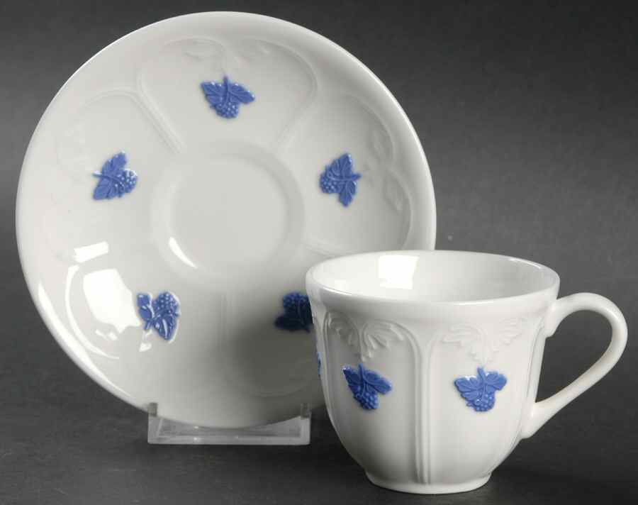 Bla Blom (Name In Banner) Flat Demitasse Cup & Saucer Set by Gustavsberg-1