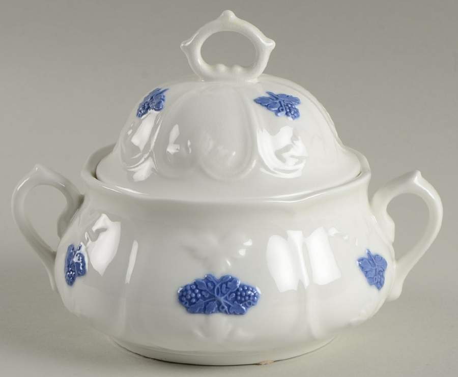 Bla Blom (Name In Banner) Sugar Bowl & Lid by Gustavsberg-1