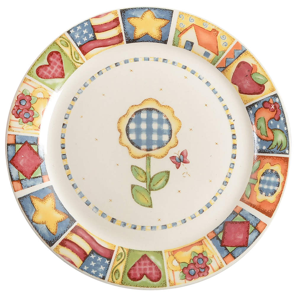 Patchwork Dinner Plate by Gibson Designs-1