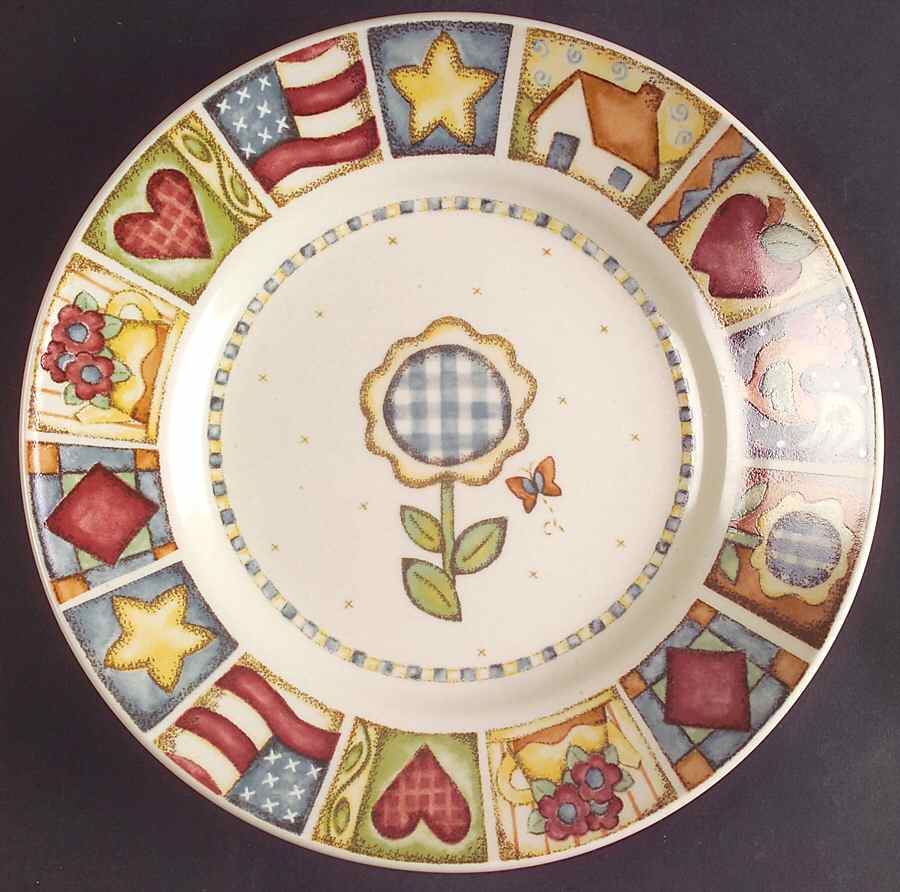 Patchwork Salad Plate by Gibson Designs-1