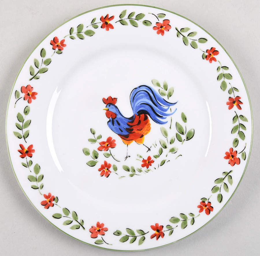 ROOSTER WALK Salad Plate by Gibson Designs-1