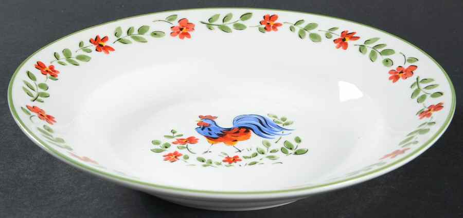 ROOSTER WALK Rim Soup Bowl by Gibson Designs-1