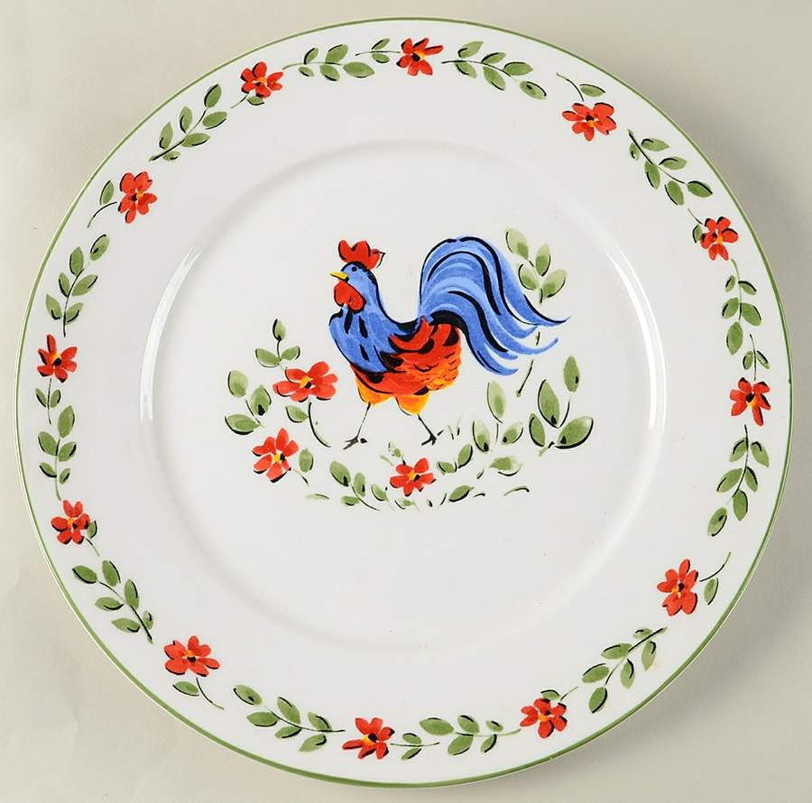 ROOSTER WALK 12" Chop Plate (Round Platter) by Gibson Designs-1