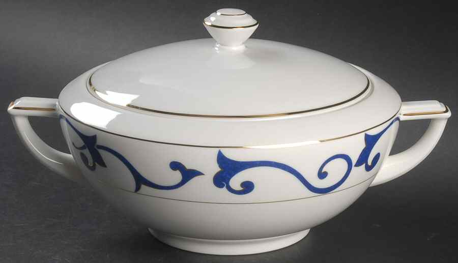 Odessa Bleu Tureen &  Lid by Guy Degrenne-1