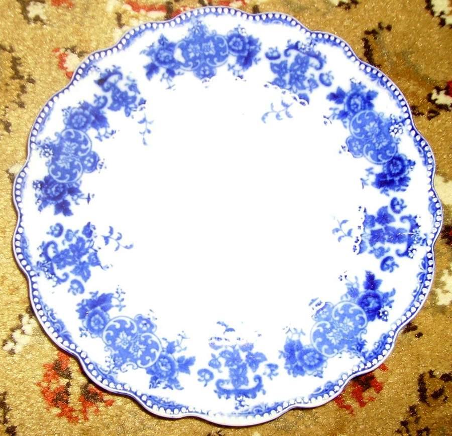 Clarence (Flow Blue, No Gold) Bread & Butter Plate by Grindley-1