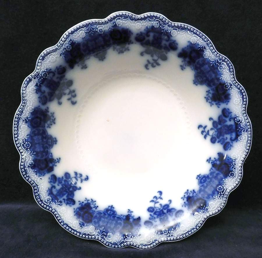 Clarence (Flow Blue, No Gold) 9" Round Vegetable Bowl by Grindley-1