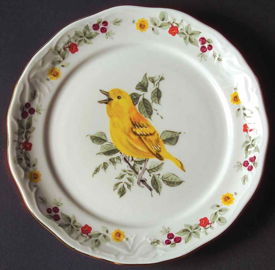 Songbirds (Floral & Fruit) Bread & Butter Plate by Gibson Designs-1
