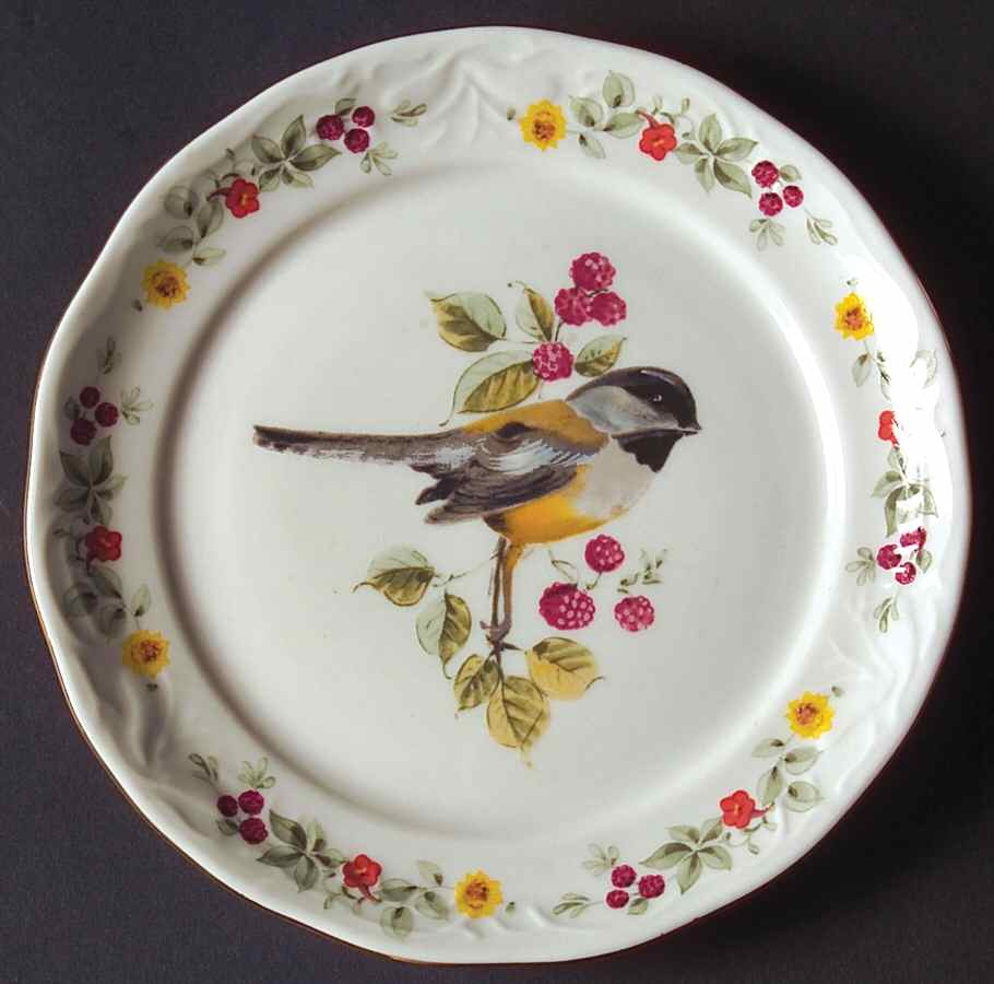 Songbirds (Floral & Fruit) Bread & Butter Plate by Gibson Designs-1