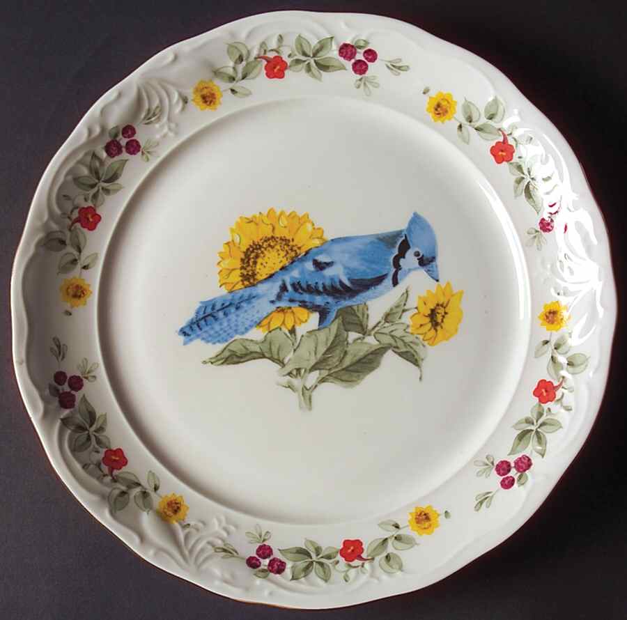 Songbirds (Floral & Fruit) Dinner Plate by Gibson Designs-1