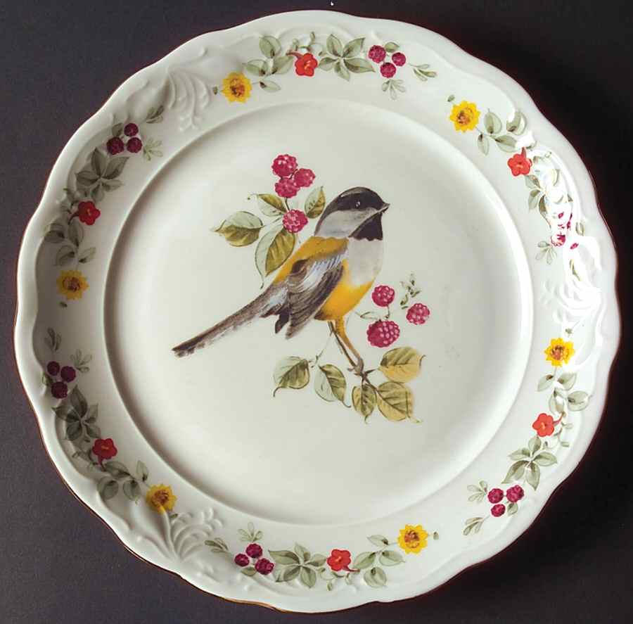 Songbirds (Floral & Fruit) Dinner Plate by Gibson Designs-1