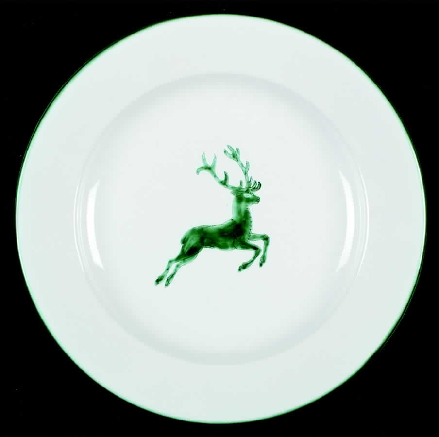 Wild Stag Green (Smooth, Rim) Dinner Plate by Gmundner Austria-1