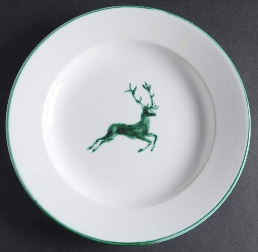 Wild Stag Green (Smooth, Rim) Salad Plate by Gmundner Austria-1