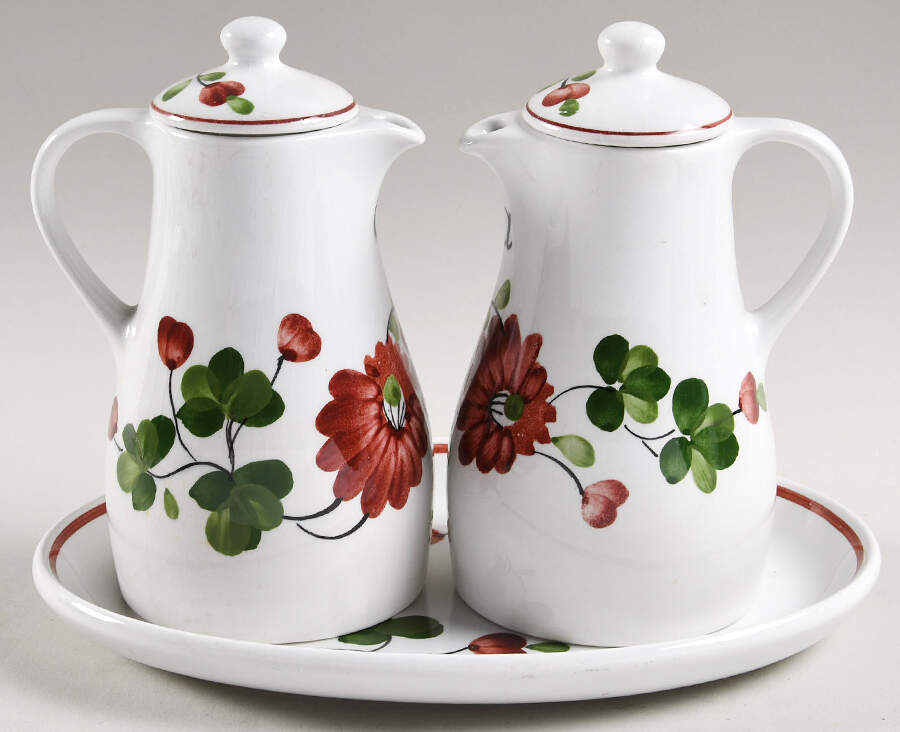 GIN138 Vinegar &Oil Set with Lids and Tray by Ginori 1735-1