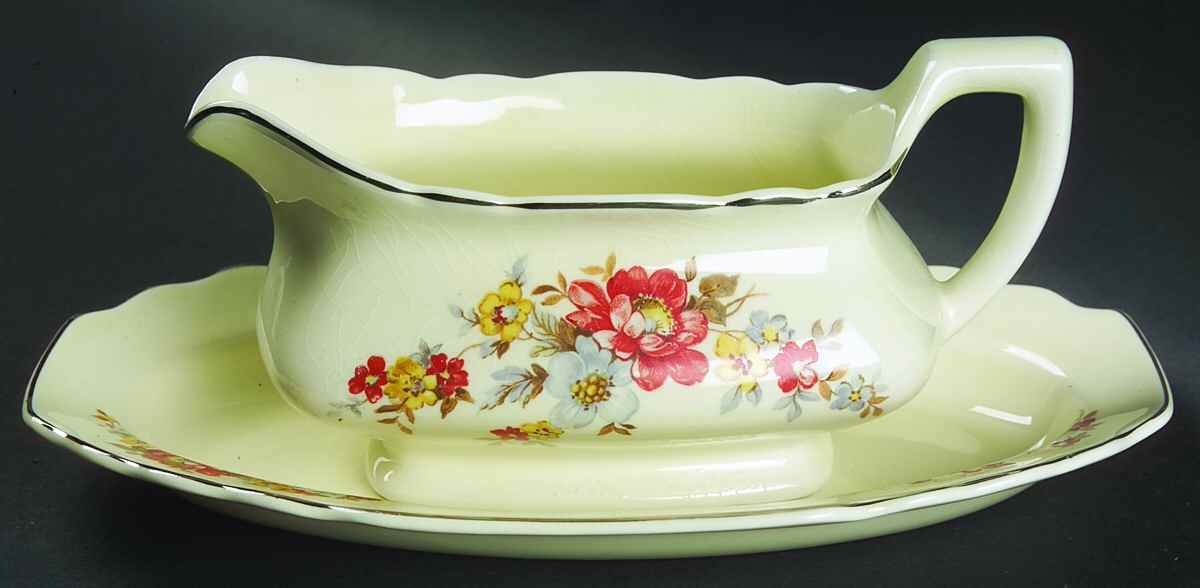 GEO333 Gravy Boat & Underplate/Relish by WS George-1
