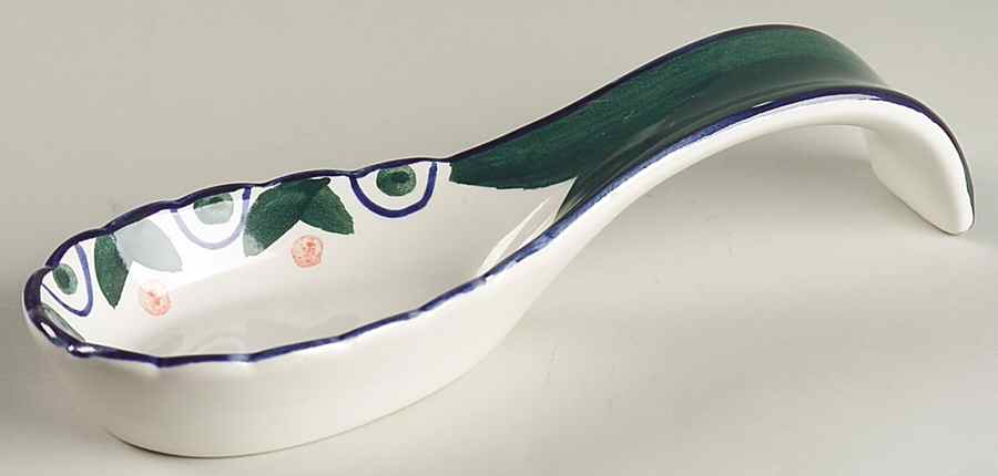 Primrose (White Background) Spoon Rest/Holder (Holds 1 Spoon) by Gibson Designs-1