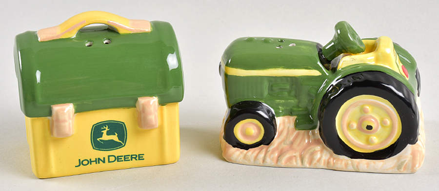 John Deere (Tractor) Figural Salt and Pepper by Gibson Designs-1