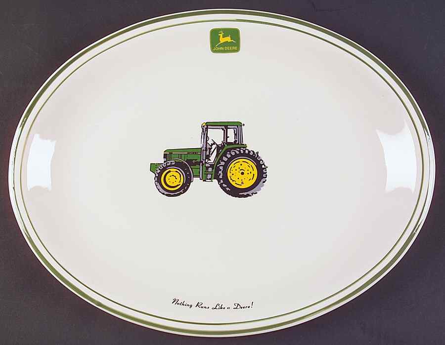 John Deere (Tractor) 13" Oval Serving Platter by Gibson Designs-1