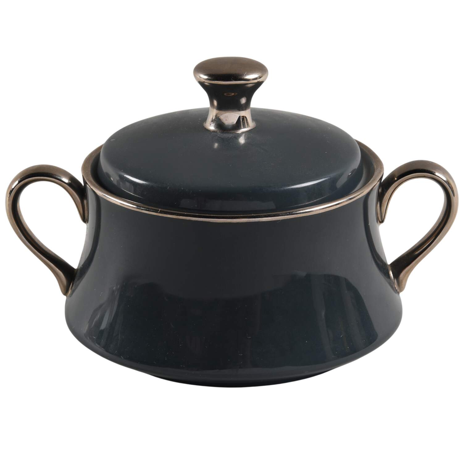 Contessa Peacock Blue (Coupe, Platinum) Sugar Bowl & Lid by Gorham-1